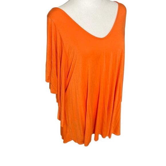 Free People Small Beach Orange Khana Crew Neck Sleeve Tunic Top Mini Dress - Picture 2 of 11